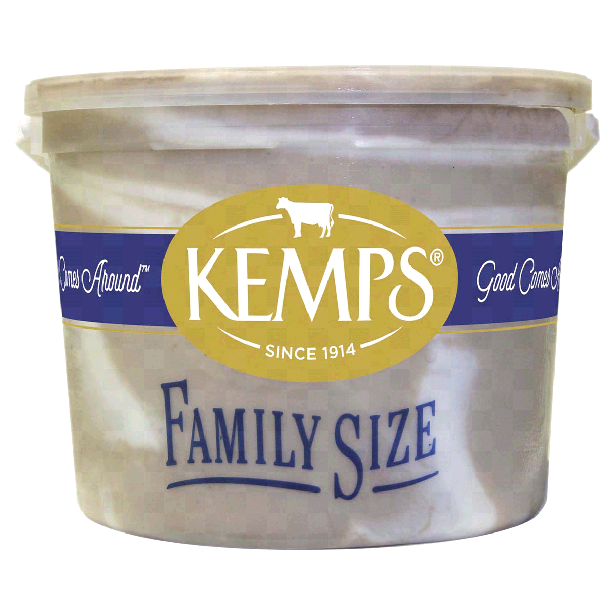slide 1 of 6, Kemps Chocolate Marshmallow Reduced Fat Family Size Ice Cream, 1.03 gal
