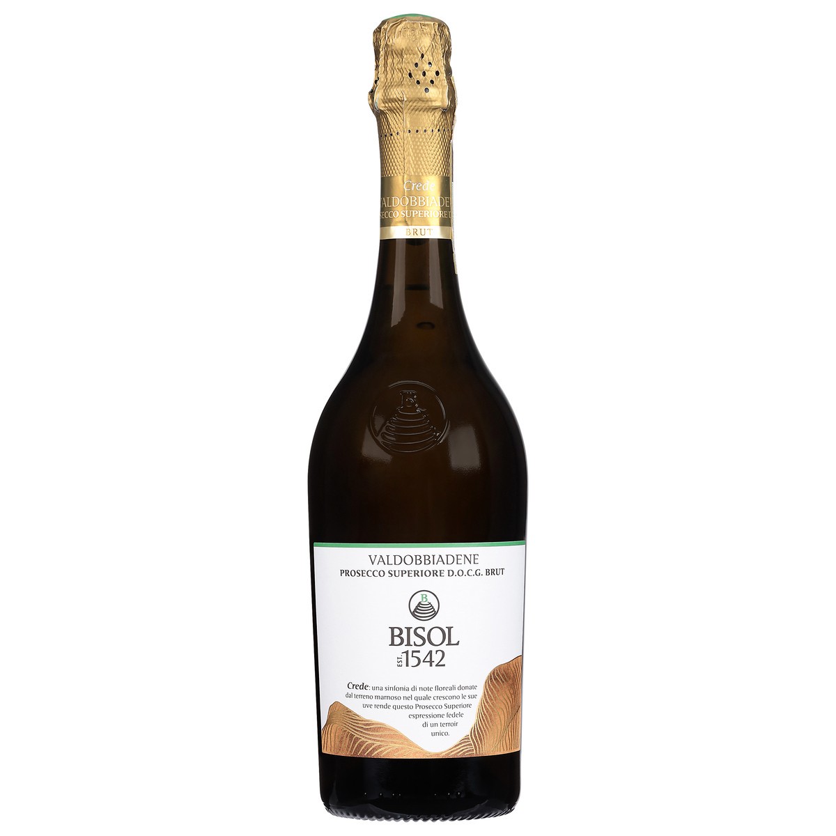 slide 1 of 10, Bisol Crede Valdobbiadene Prosecco Superiore DOCG, 750 ml