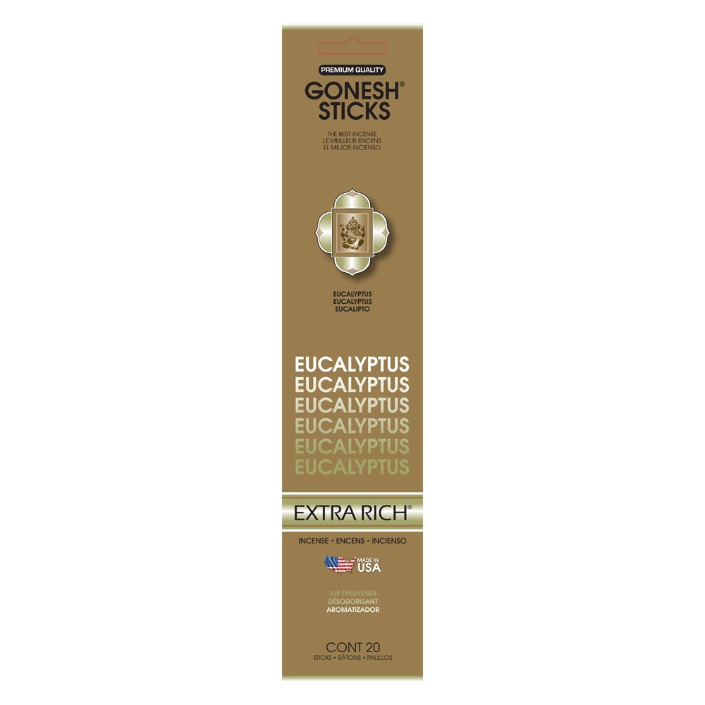 slide 1 of 1, Gonesh Incense Extra Rich Eucalyptus Incense Air Freshener 20 ea, 20 ct