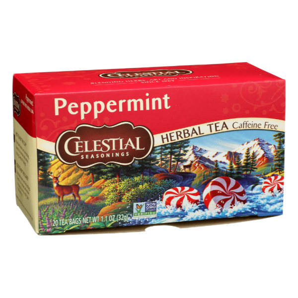 slide 1 of 9, Celestial Seasonings Caffeine Free Peppermint Herbal Tea - 20 ct, 20 ct; 1.1 oz