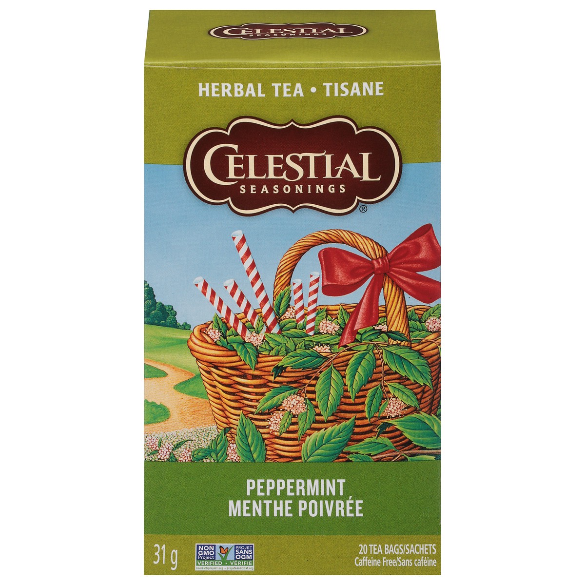 slide 1 of 9, Celestial Seasonings Caffeine Free Peppermint Herbal Tea, 20 ct