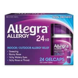 Allegra Gelcaps 24 Hr Non-Drowsy Indoor/Outdoor Allergy Relief 24 ea
