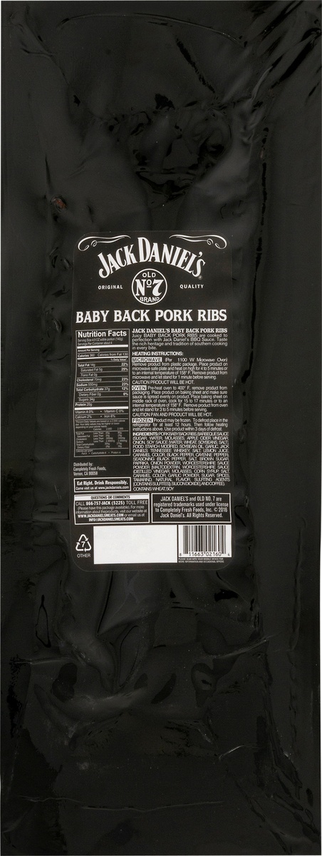 slide 10 of 11, Jack Daniel's Baby Back Pork Ribs with BBQ Sauce, 24 oz