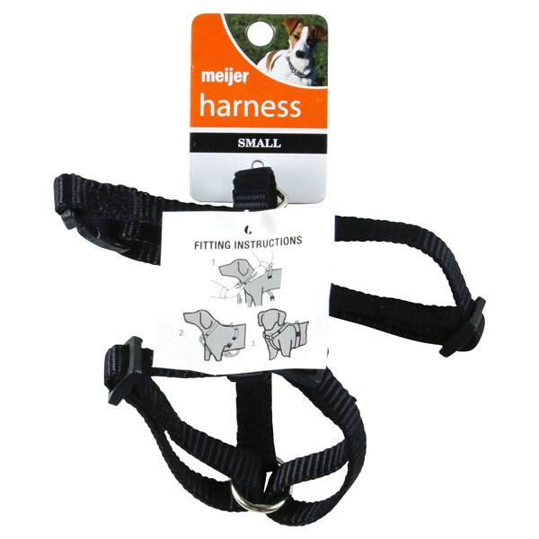 slide 1 of 1, Meijer Adjustable Dog Harness, Nylon, Black, Small, 1 ct