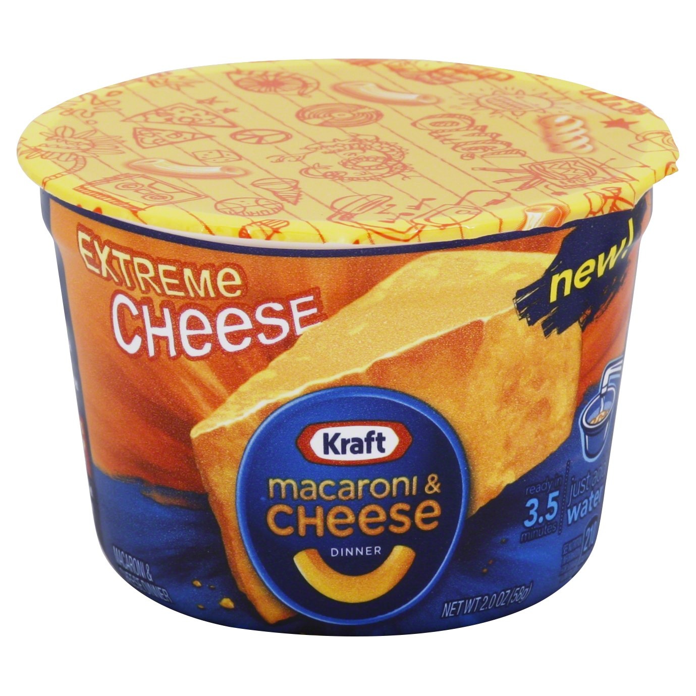 slide 1 of 6, Kraft Easy Mac Extreme Cheese Macaroni & Cheese Dinner Tub, 2 oz