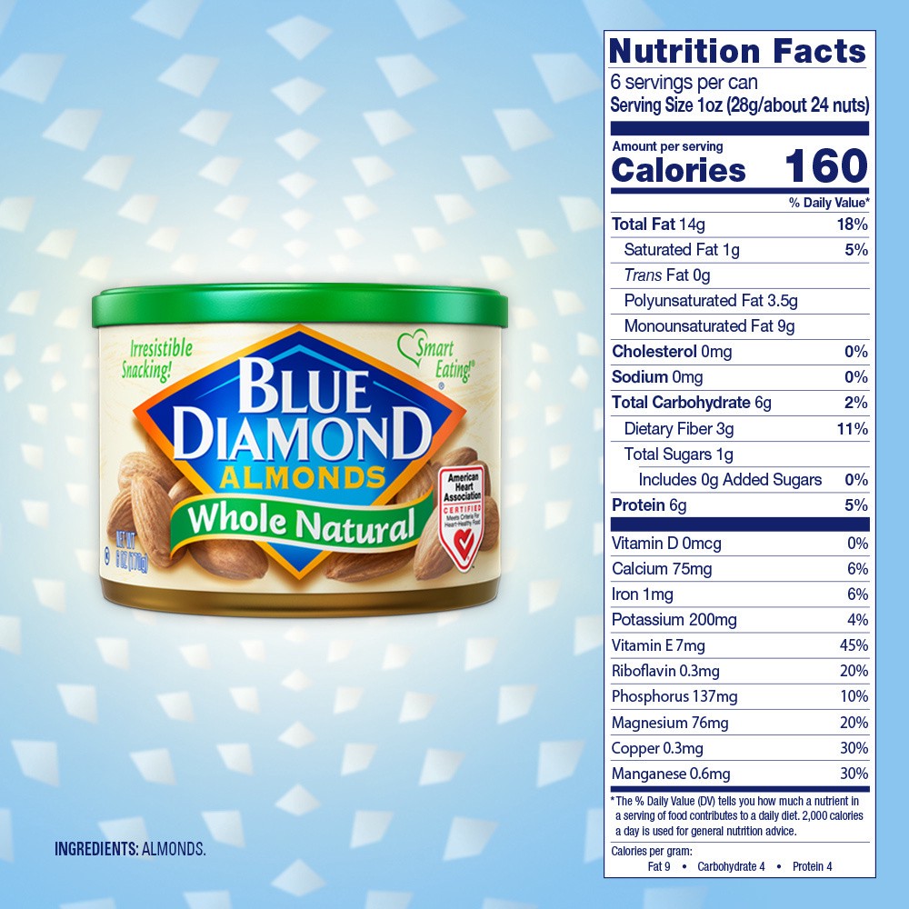 slide 2 of 2, Blue Diamond Whole Natural Almonds-Blue Diamond, 6 oz