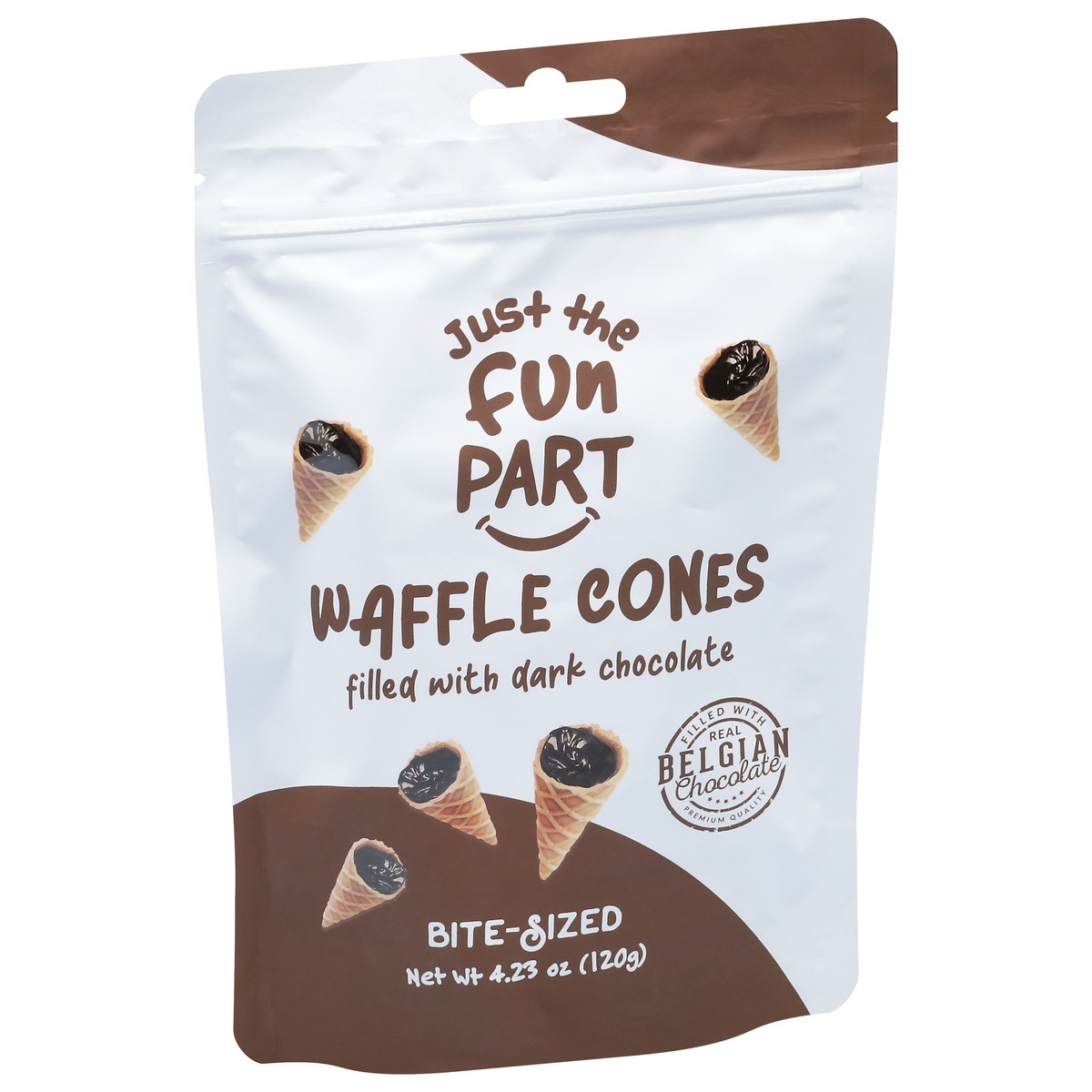 slide 9 of 9, Just the Fun Part Dark Chocolate Waffle Cones Bite-Sized 4.23 oz, 4.23 oz