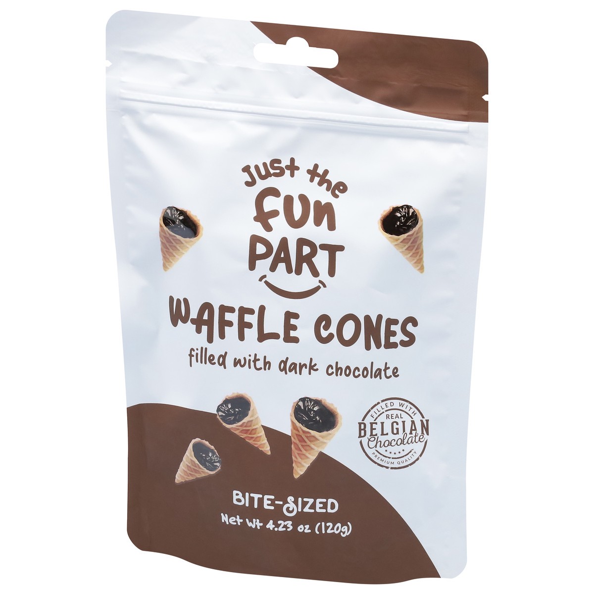 slide 2 of 9, Just the Fun Part Dark Chocolate Waffle Cones Bite-Sized 4.23 oz, 4.23 oz