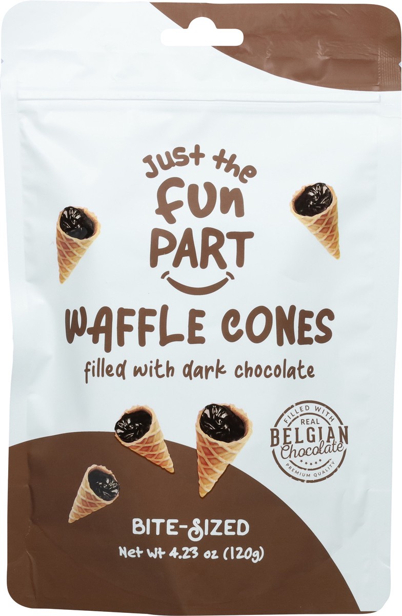 slide 7 of 9, Just the Fun Part Dark Chocolate Waffle Cones Bite-Sized 4.23 oz, 4.23 oz