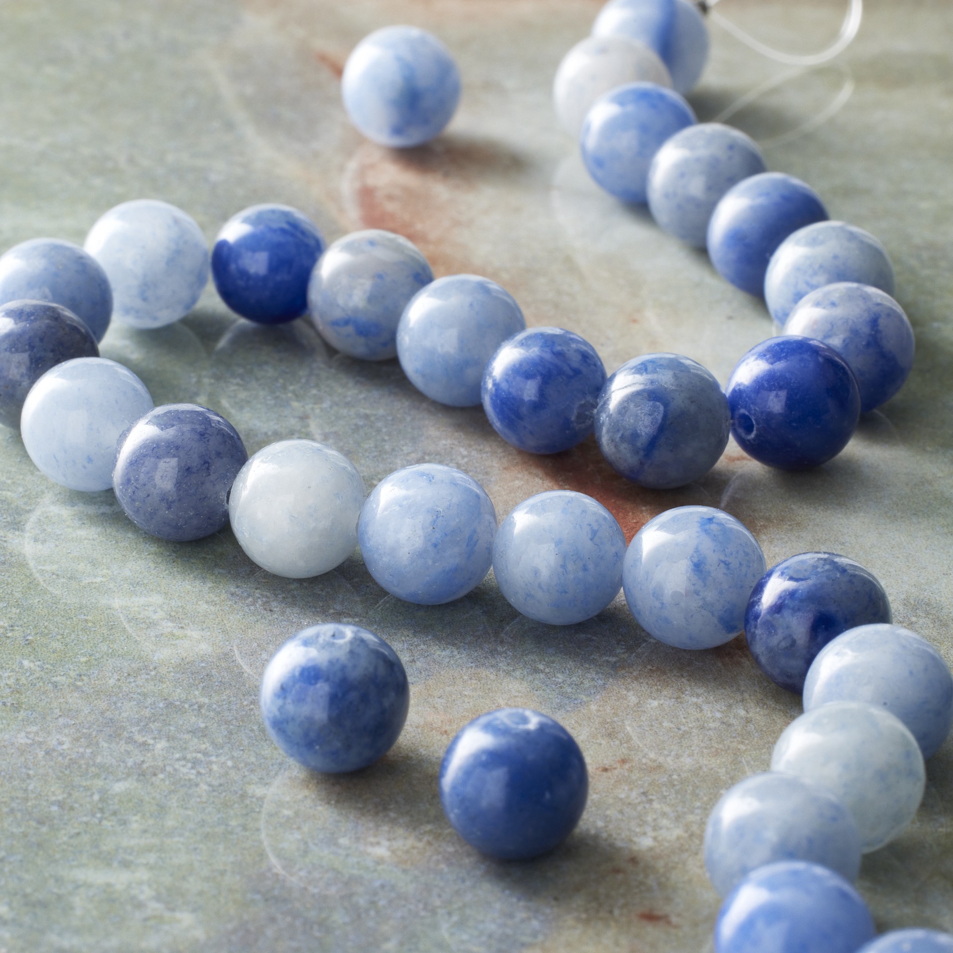 slide 2 of 3, Blue Aventurine Round Beads, 8mm By Bead Landing, 8mm
