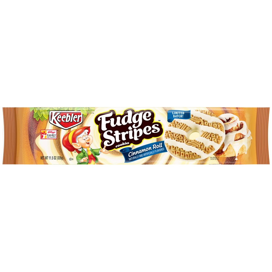 slide 1 of 6, Keebler Cinnamon Roll Fudge Stripes Cookies, 11.5 oz
