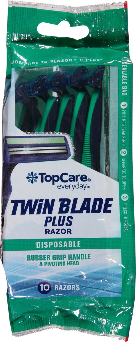 slide 6 of 9, TopCare Everyday Twin Blade Plus Disposable Razors 10 ea, 10 ct