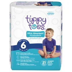 Tippy Toes Jumbo Pack Diapers, 6 35+ Lb