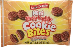 Little Debbie Nutty Buddy Mini Cookie Bites Sandwich Cookies 2.5 oz