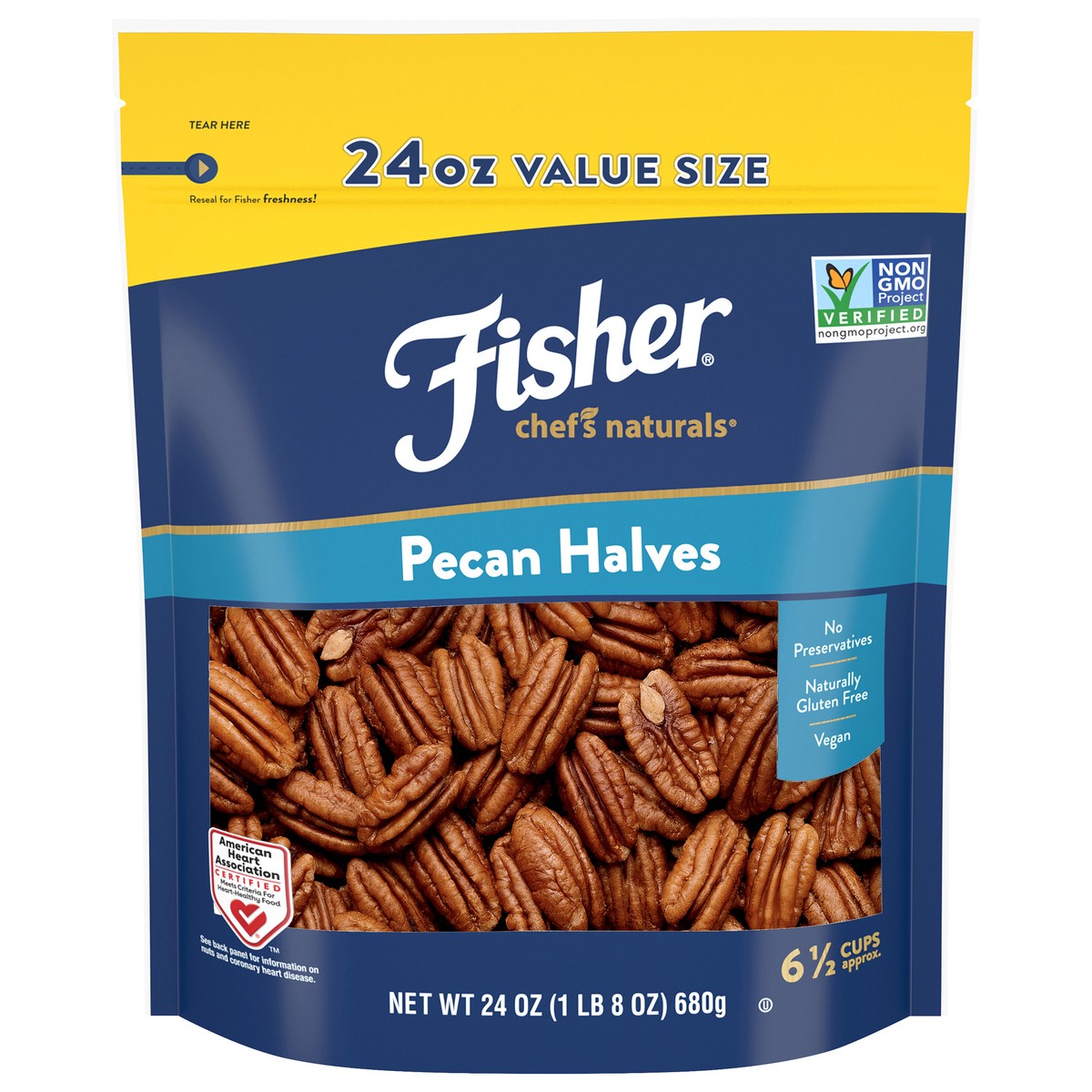 slide 12 of 15, Fisher Chef's Naturals Pecan Halves 24 oz. Bag, 24 oz