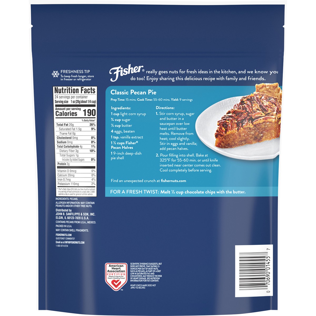 slide 7 of 15, Fisher Chef's Naturals Pecan Halves 24 oz. Bag, 24 oz