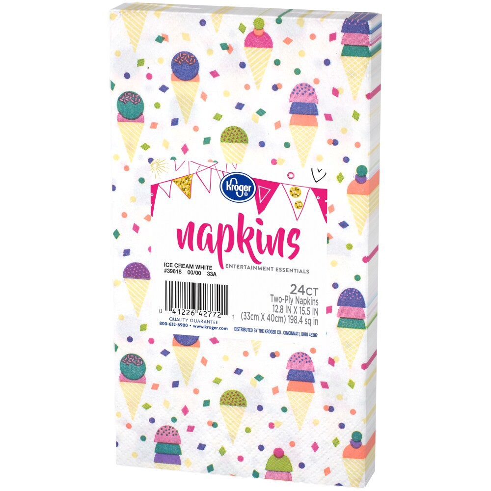 slide 3 of 4, Kroger Entertainment Essentials Ice Cream Guest Napkins White, 24 ct