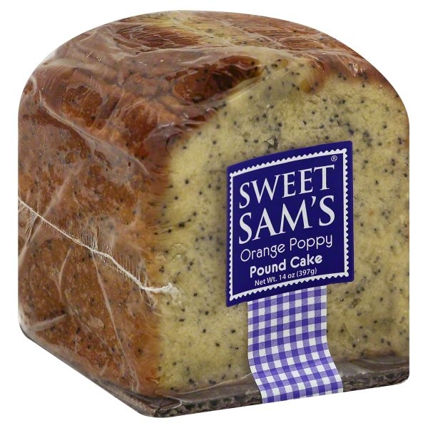 slide 1 of 1, Sweet Sam's Baking Company Cake Pound Oran Poppy, 14 oz