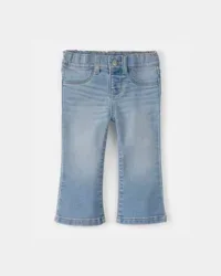 Oshkosh Baby Girl Denim Flare Jeans - Light Wash Blue 12M