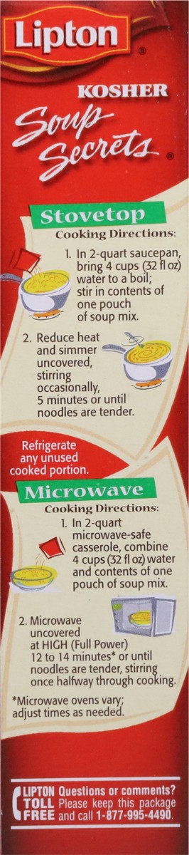 slide 6 of 9, Lipton Soup Secrets Natural Chicken Flavor Noodle Soup Mix 2 ea, 4.09 oz
