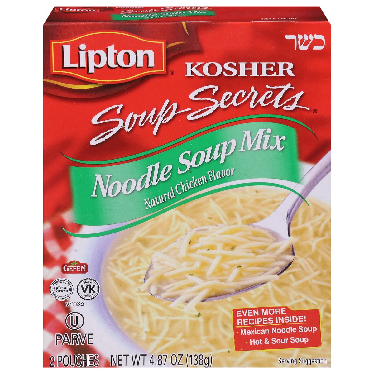 slide 1 of 9, Lipton Soup Secrets Natural Chicken Flavor Noodle Soup Mix 2 ea, 4.09 oz
