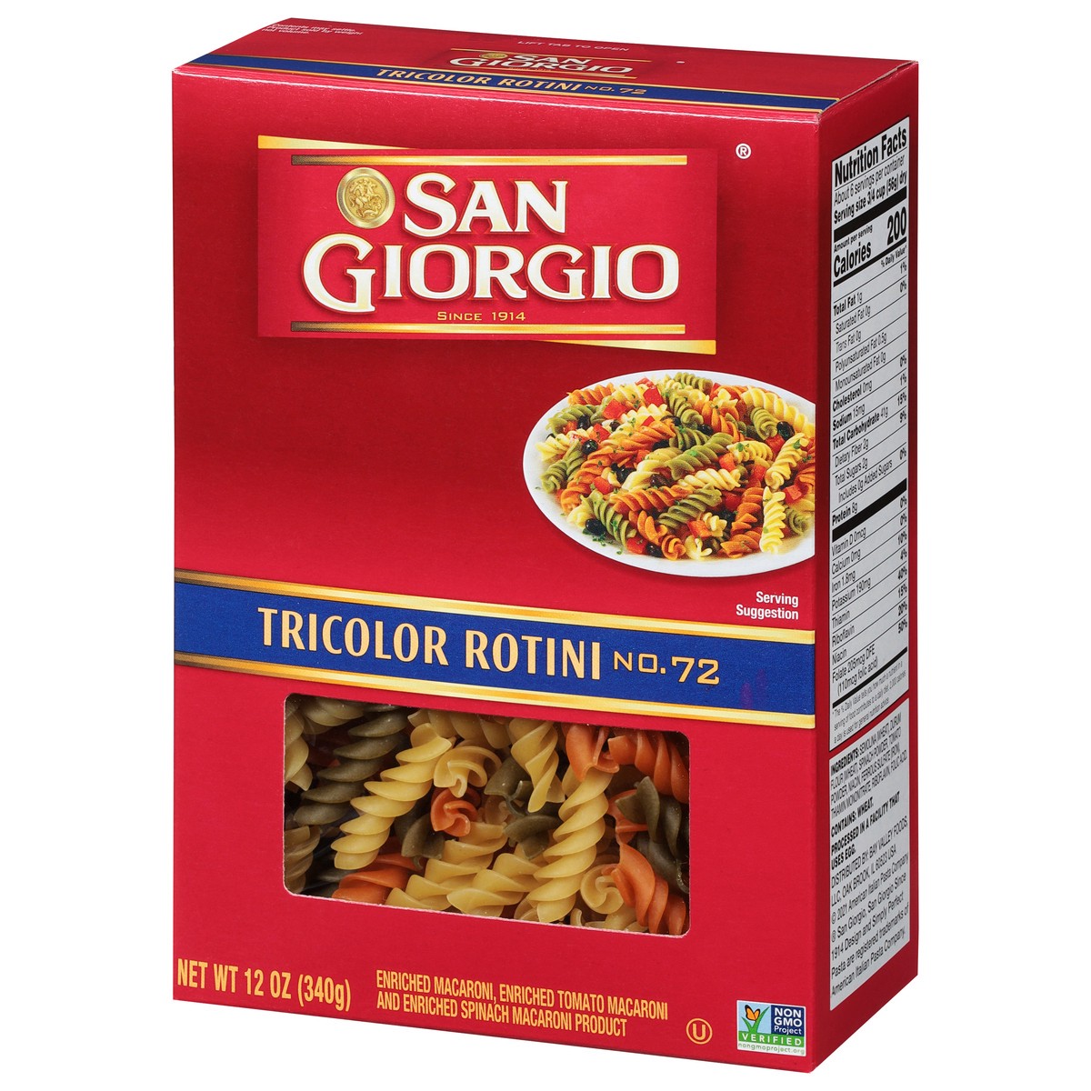 slide 2 of 9, San Giorgio No. 72 Tricolor Rotini 12 oz, 12 oz