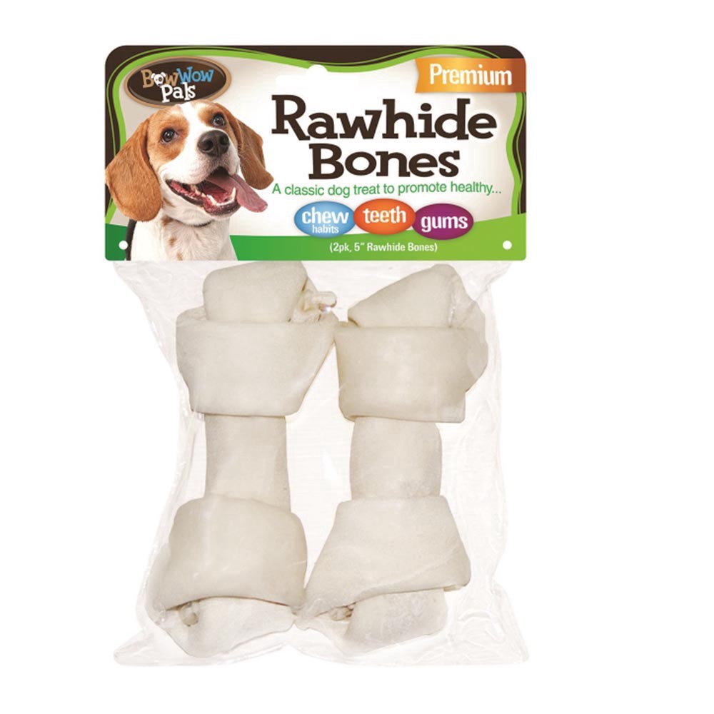 slide 1 of 1, Bow Wow Pals Rawhide Bone, 2ct; 5 in