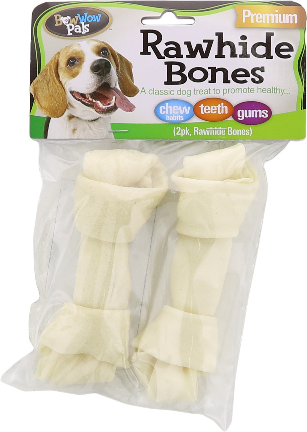 slide 1 of 1, Bow Wow Pals Rawhide Bone, 2ct; 5 in