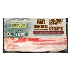 Greenfield Natural Meat Co. Greenfield Natural Meat Uncured Applewood Smoked Bacon 12 oz
