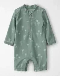 Littleplanet Baby Boy Recycled Long-Sleeve Rashguard Swimsuit - Palm Tree - 18M