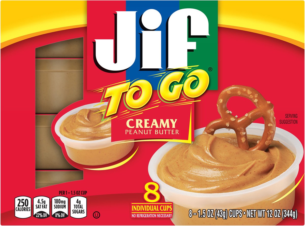 slide 5 of 8, Jif Creamy Peanut Butter To Go Cups, 12 oz