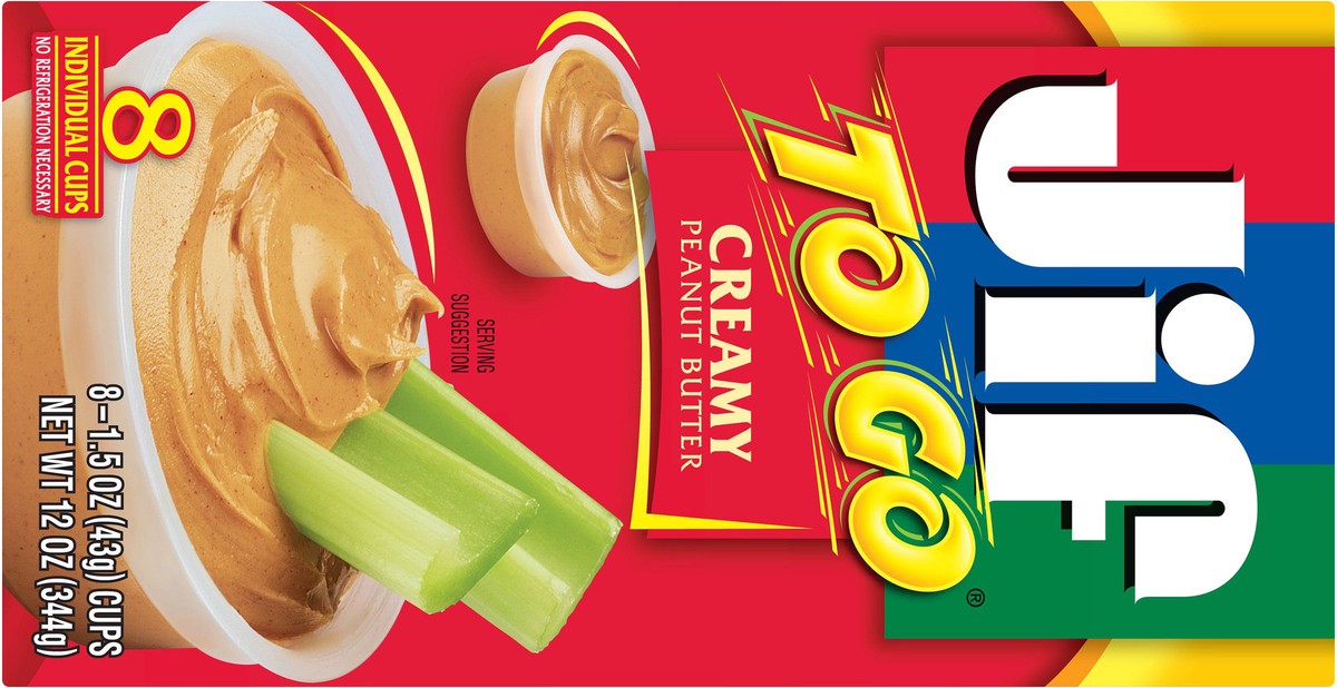 slide 8 of 8, Jif Creamy Peanut Butter To Go Cups, 12 oz