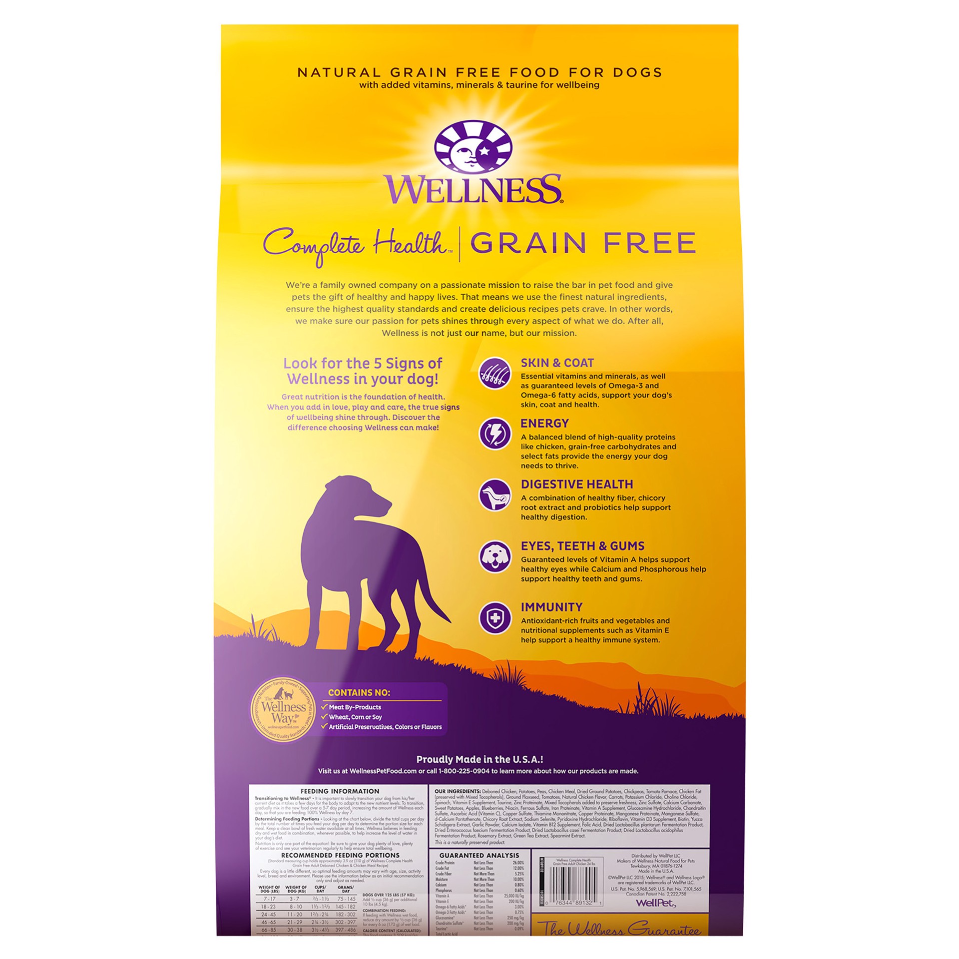 slide 2 of 5, Wellness Complete Health Natural Grain Free Dry Dog Food, Chicken, 24-Pound Bag, 1 ct