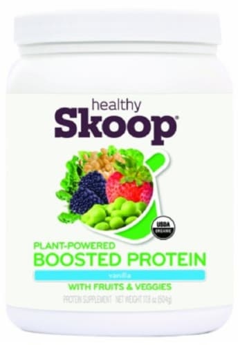 slide 1 of 1, Healthy Skoop Vanilla Plant-Powered Boosted Protein With Fruits & Veggies, 17.8 oz