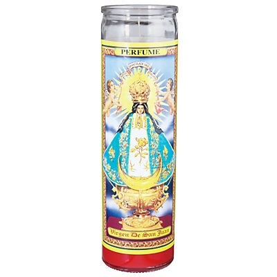 slide 1 of 1, Reed Candle Virgen de San Juan Rose Scented Religious Candle, 1 ct