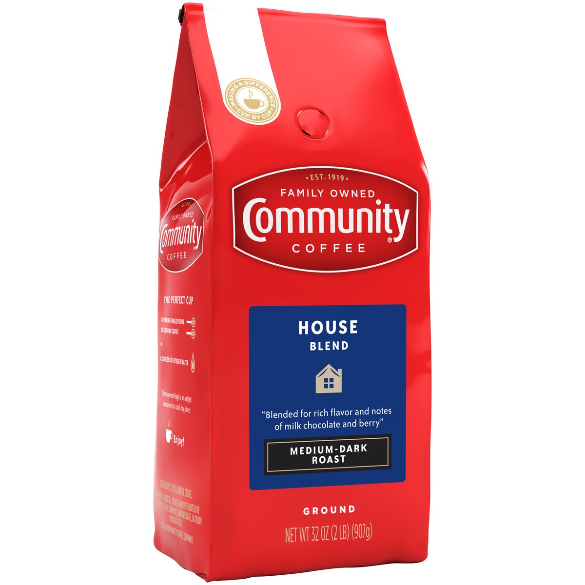 slide 9 of 9, Community Coffee Coffee House Blend Medium-Dark Roast Ground Coffee - 32 oz, 32 oz