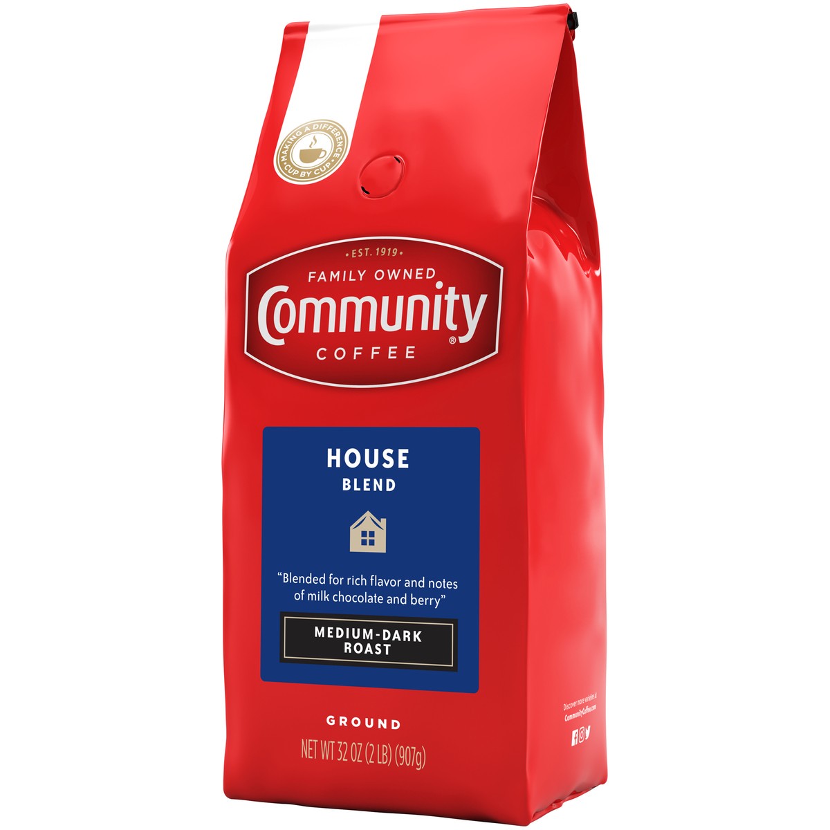 slide 7 of 9, Community Coffee Coffee House Blend Medium-Dark Roast Ground Coffee - 32 oz, 32 oz