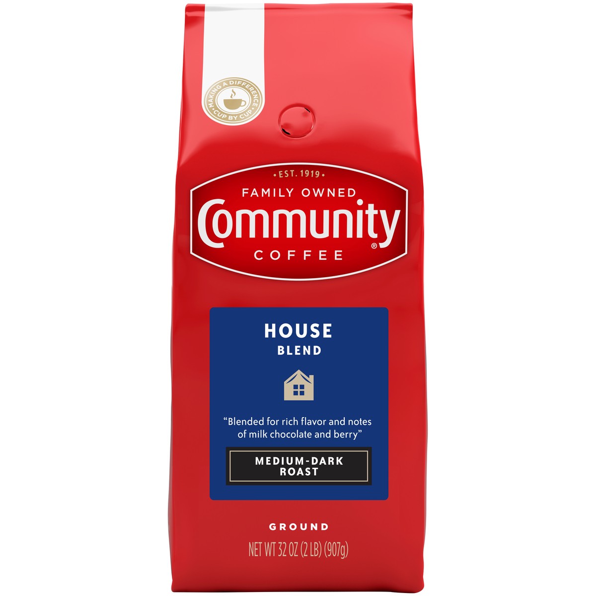 slide 8 of 9, Community Coffee Coffee House Blend Medium-Dark Roast Ground Coffee - 32 oz, 32 oz