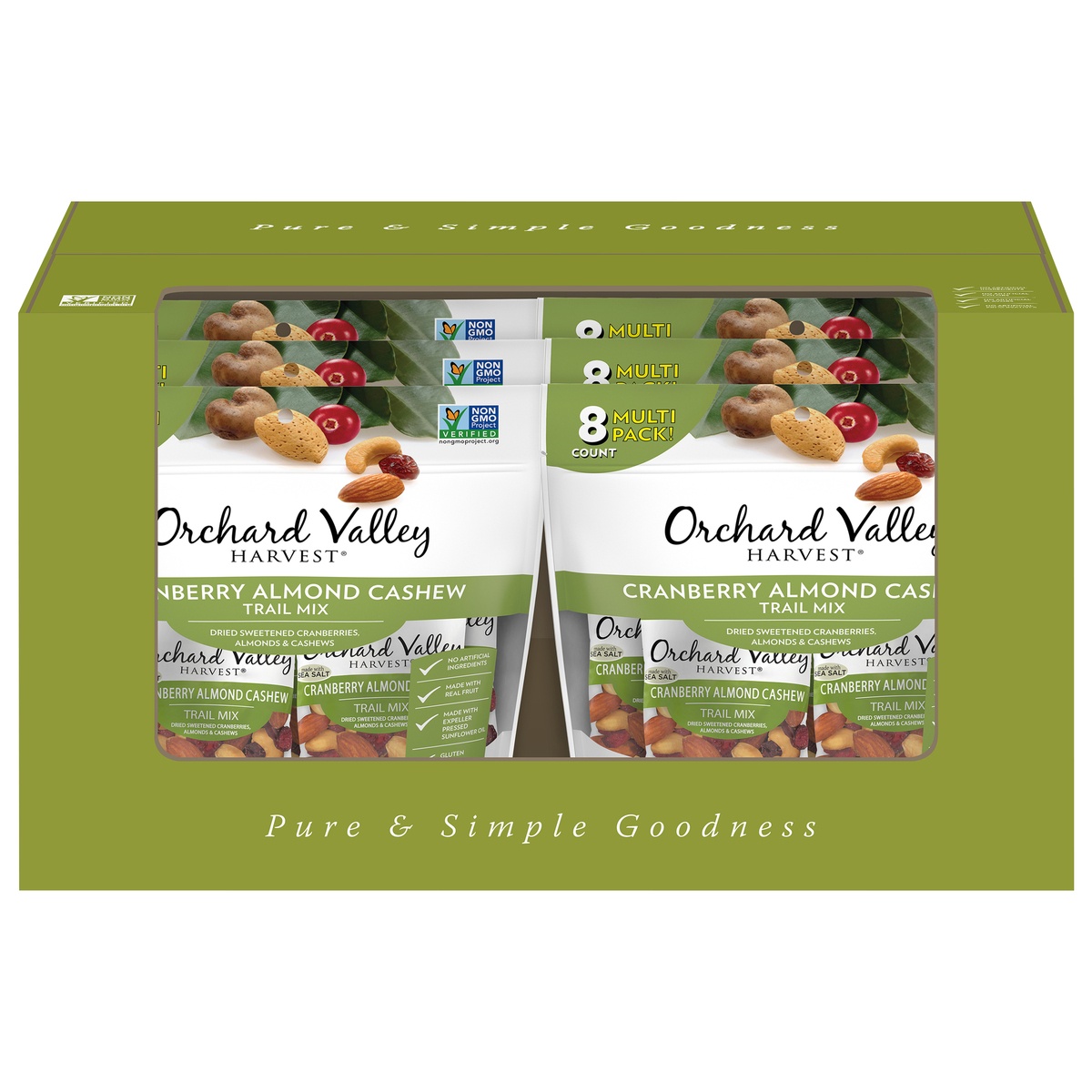 slide 1 of 1, Orchard Valley Harvest Cranberry Almond Cashew Trail Mix, 8 oz