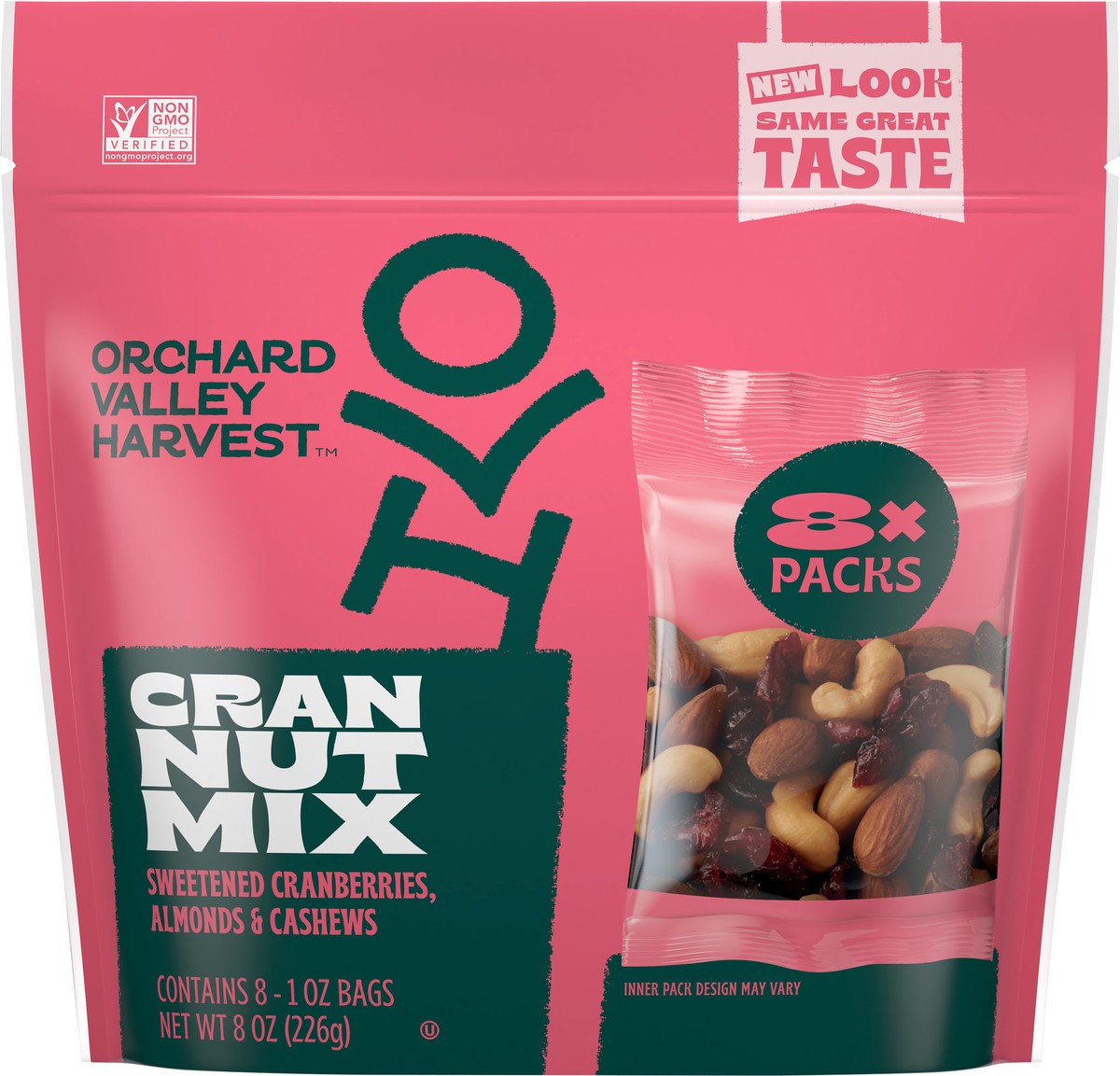 slide 2 of 9, Orchard Valley Harvest Cashews Cranberry Almond Cashew Trail Mix, 8 ct