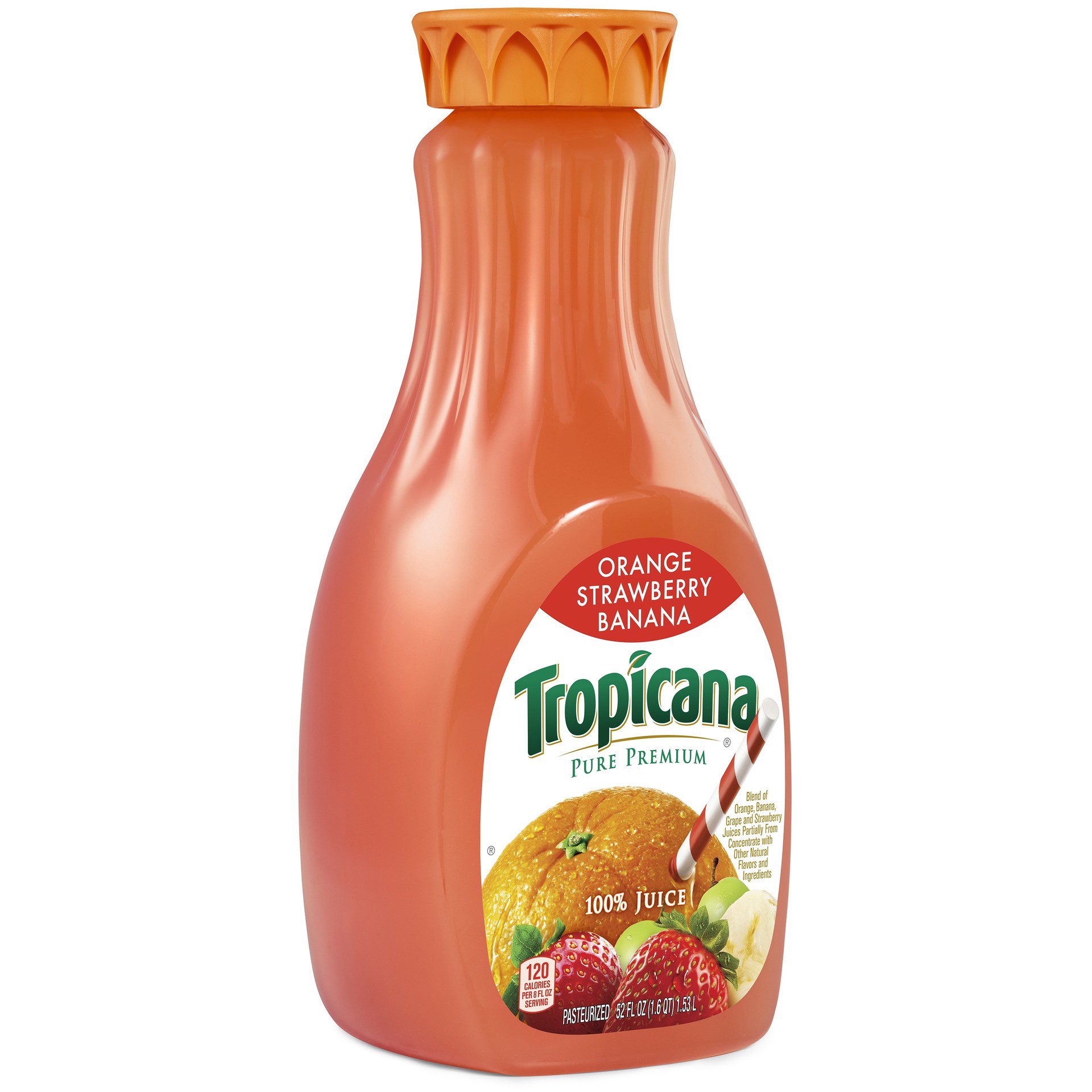 slide 1 of 1, Tropicana Pure Premium 100% Juice Orange Strawberry Banana Blend - 52 oz, 52 oz