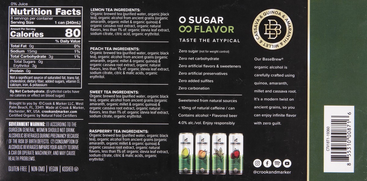 slide 4 of 9, Crook & Marker Spiked Tea Variety, 92 fl oz