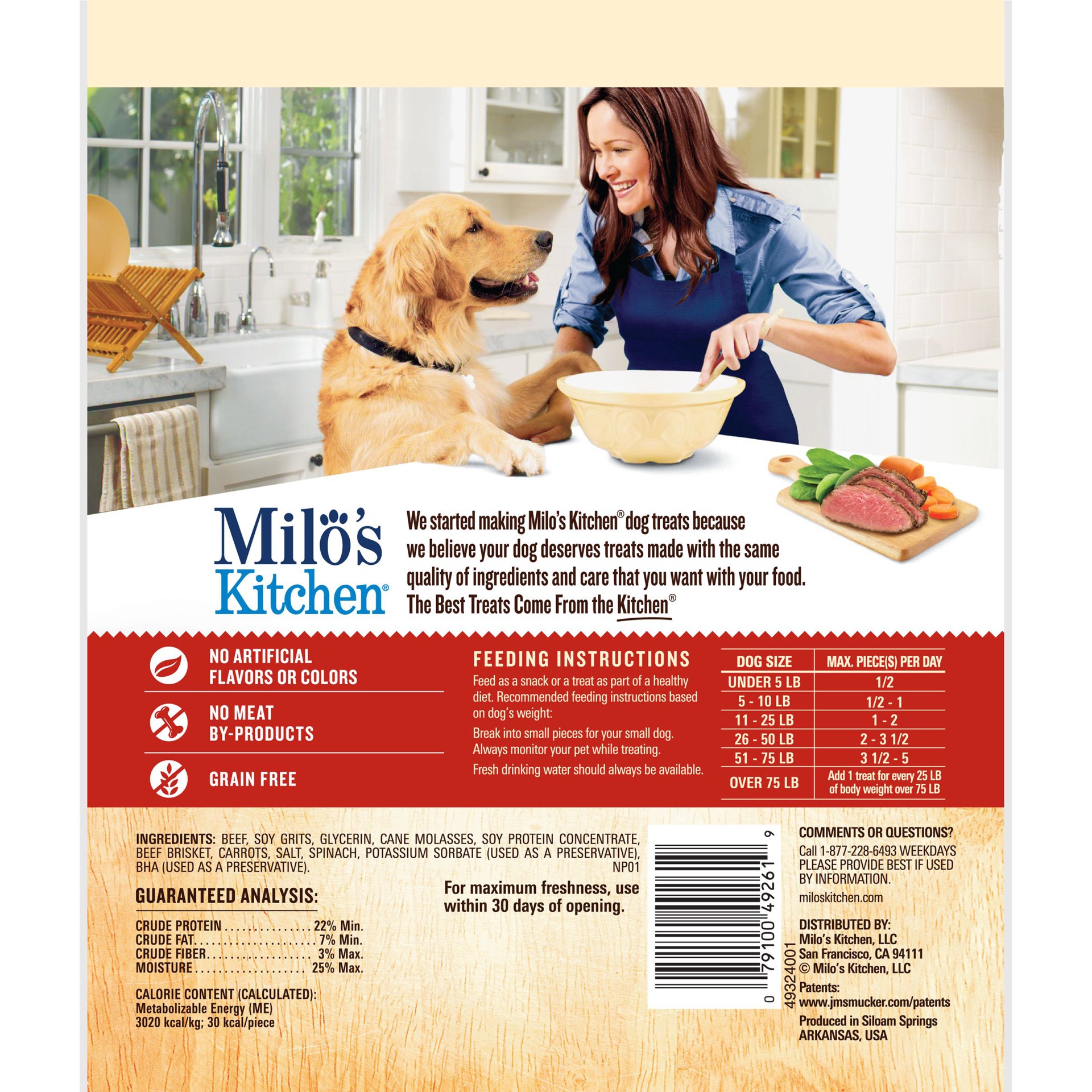 slide 4 of 5, Milo's Kitchen Milos Kitchen Beef/ Vegetable Dog Food, 10 oz