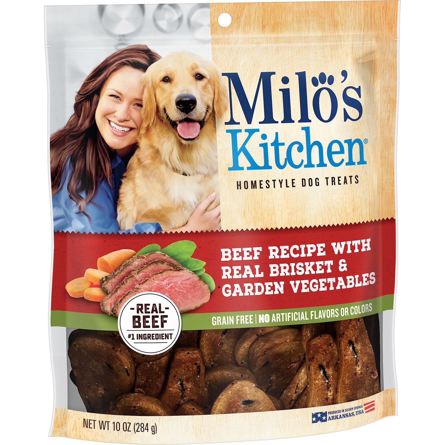 slide 5 of 5, Milo's Kitchen Milos Kitchen Beef/ Vegetable Dog Food, 10 oz