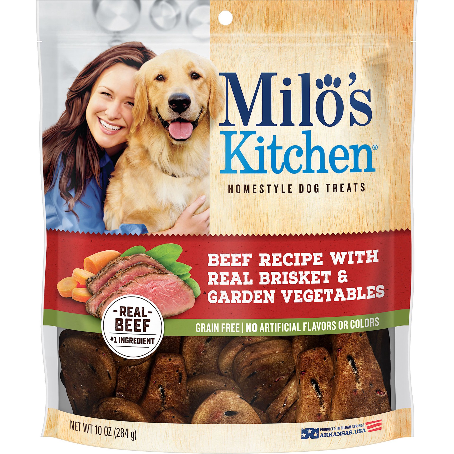 slide 1 of 5, Milo's Kitchen Milos Kitchen Beef/ Vegetable Dog Food, 10 oz