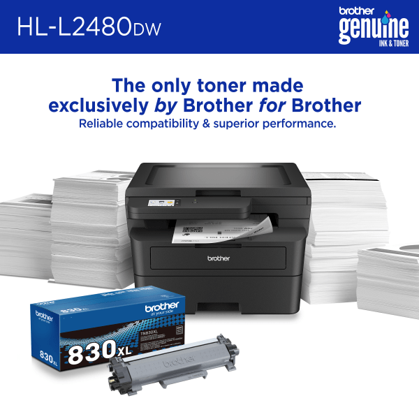 slide 4 of 8, Brother Hl-L2480Dw Compact Wireless Laser Monochrome Multi-Function Printer, 1 ct