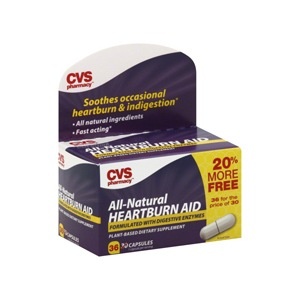 slide 1 of 1, CVS Health All-Natural Heartburn Aid, 36 ct