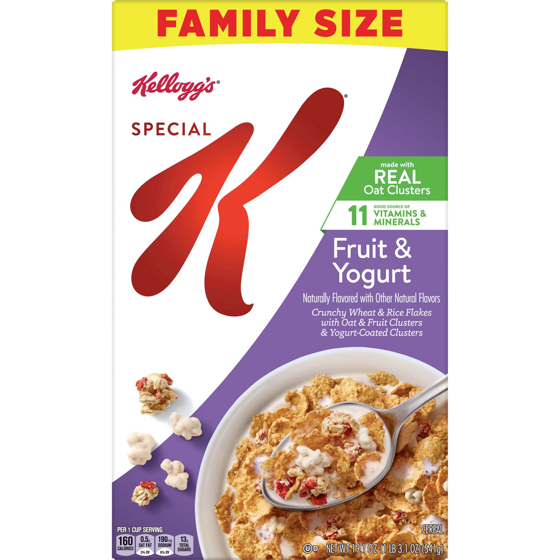 slide 2 of 5, Kellogg's Special K Breakfast Cereal, 11 Vitamins and Minerals, Fruit and Yogurt, 19.1 oz