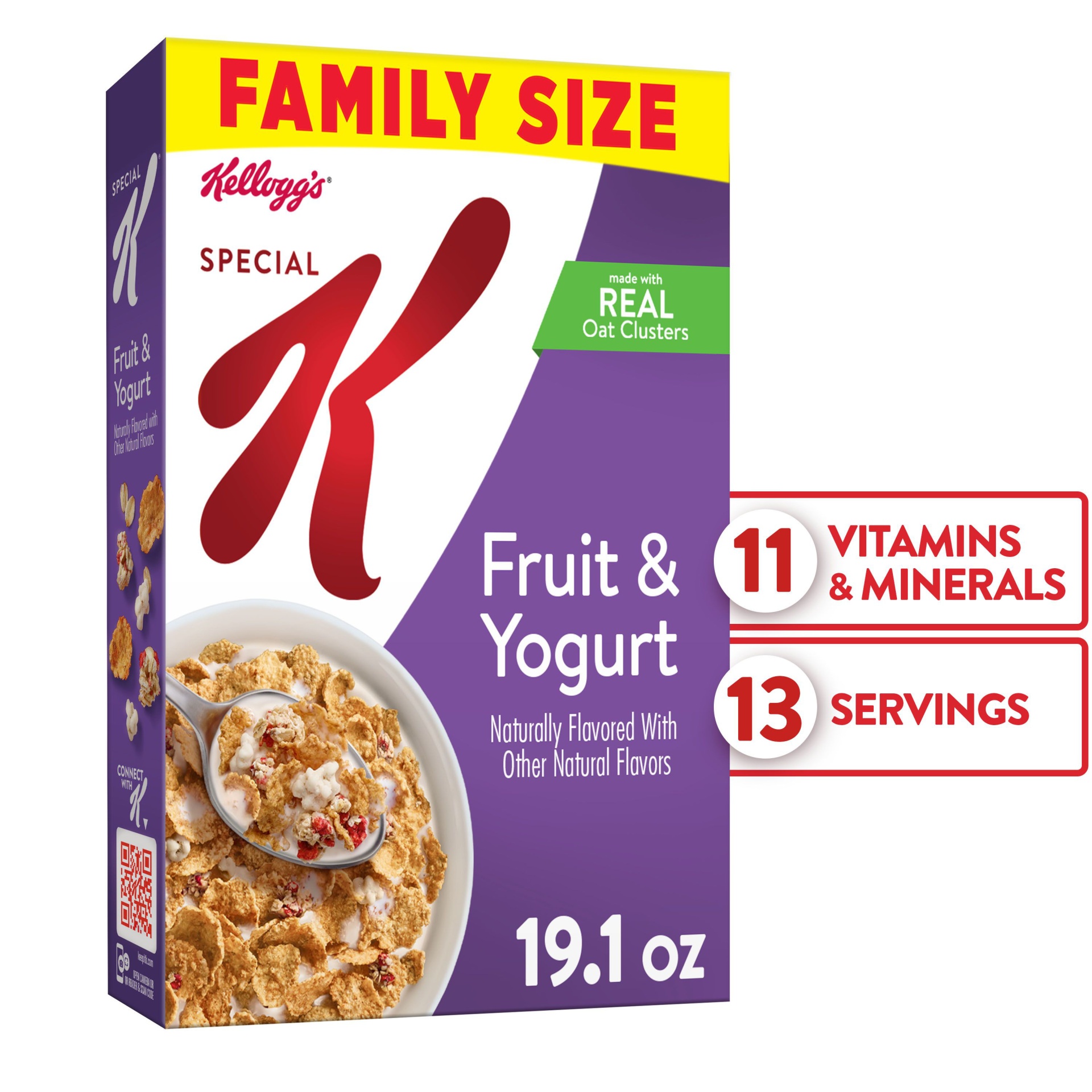 slide 1 of 5, Kellogg's Special K Breakfast Cereal, 11 Vitamins and Minerals, Fruit and Yogurt, 19.1 oz