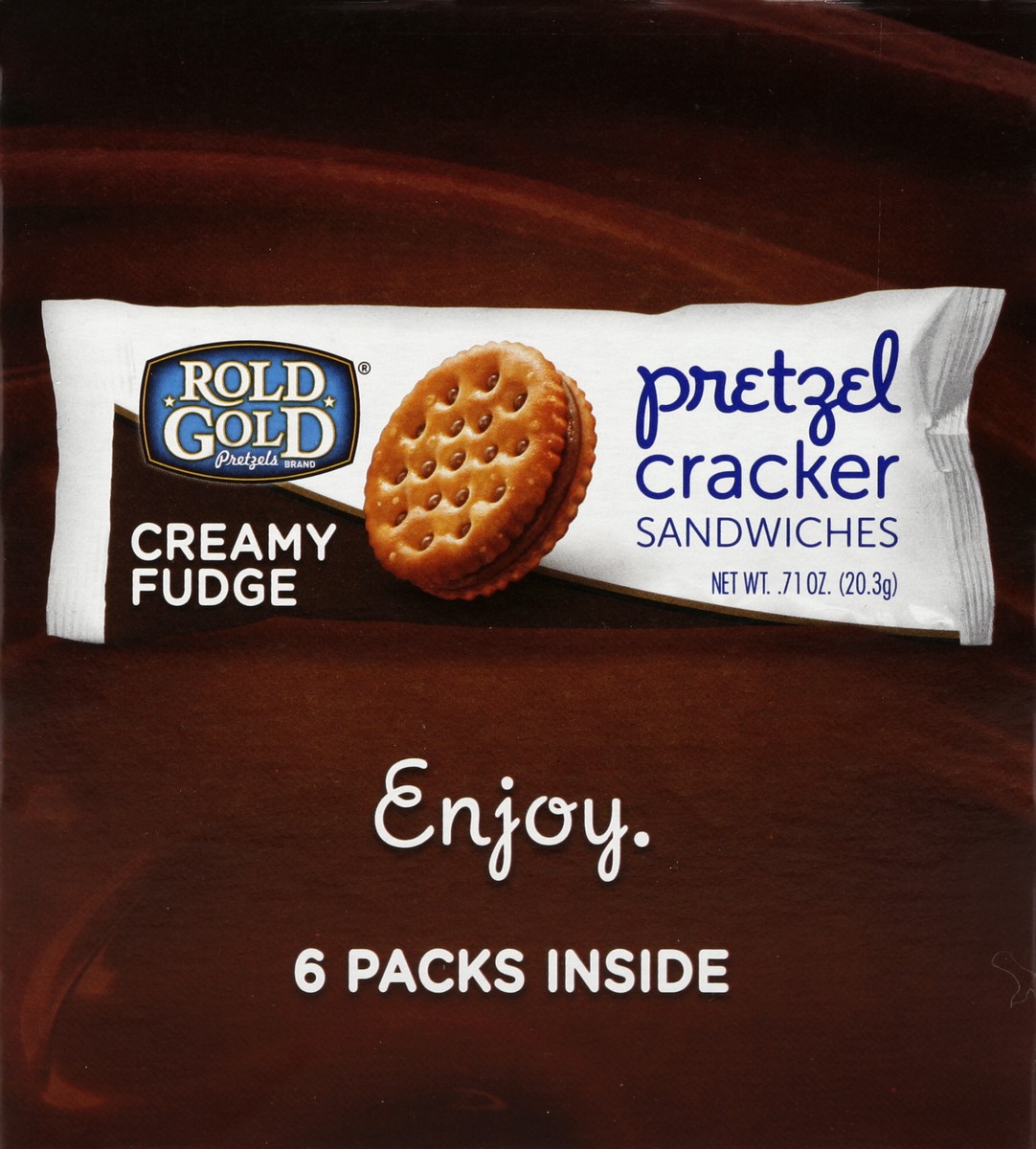 slide 5 of 6, Rold Gold  Pretzels Creamy Fudge Sandwich Crakcers 0.71 Oz, 6 Count, 4.29 oz